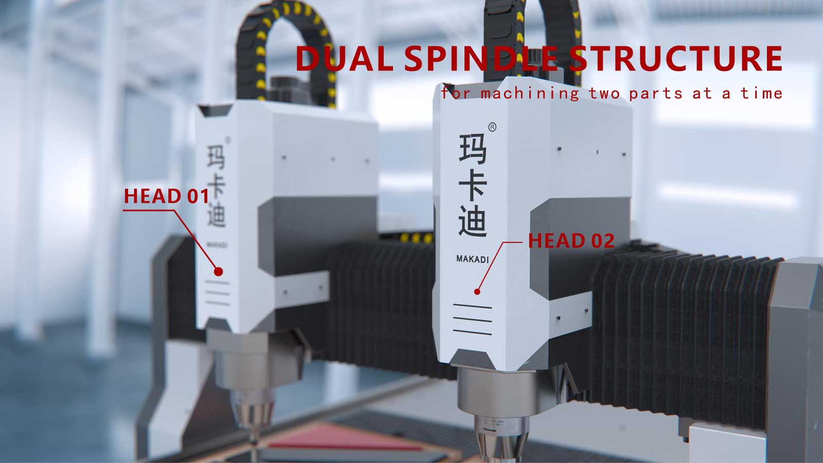 Double-head high-speed engraving machine (PVC table + double machine ...